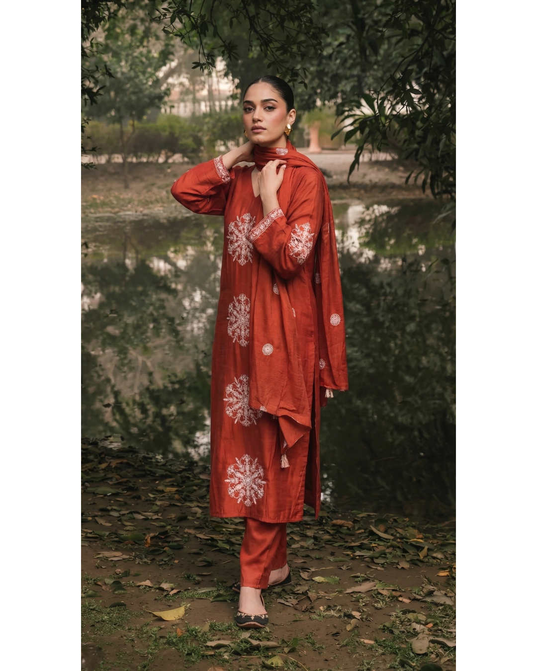Rust Bloom Kurta Set