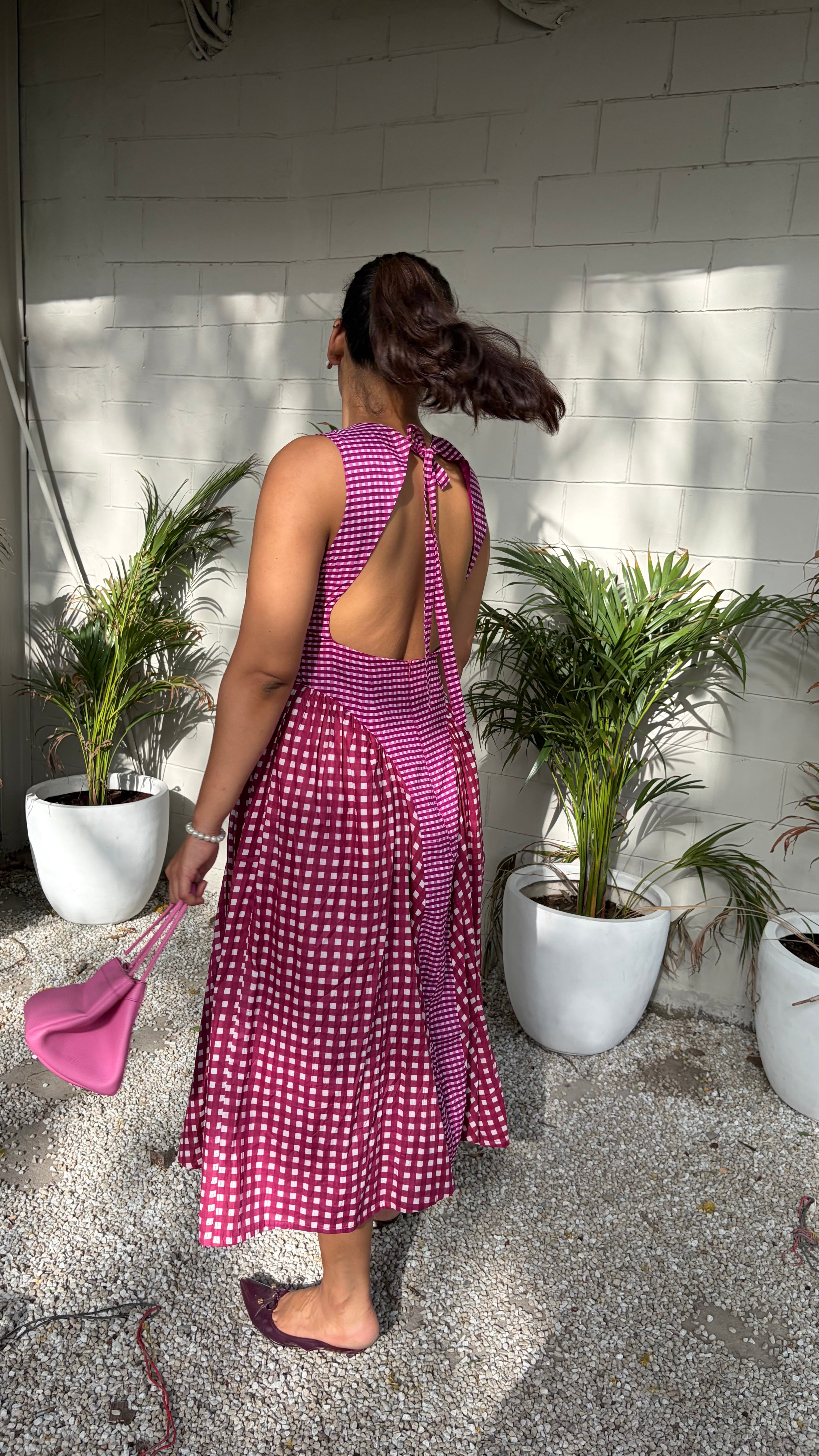 Berry Picnic Midi Dress