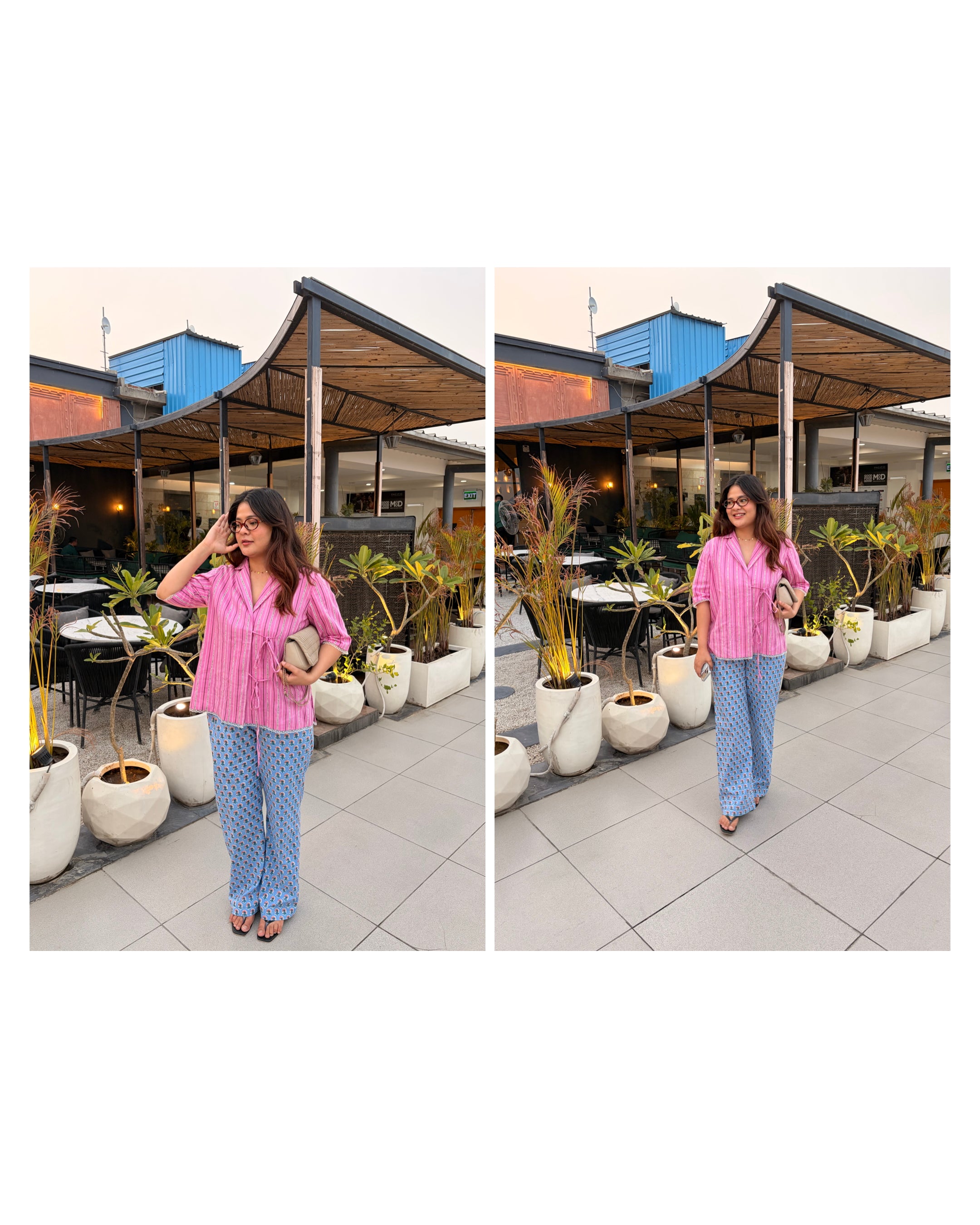 Pink Palm Lounge Set