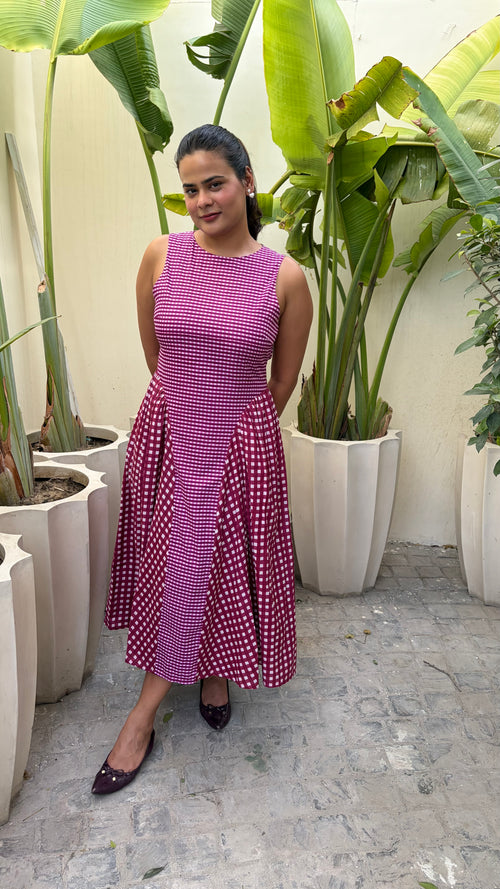 Berry Picnic Midi Dress