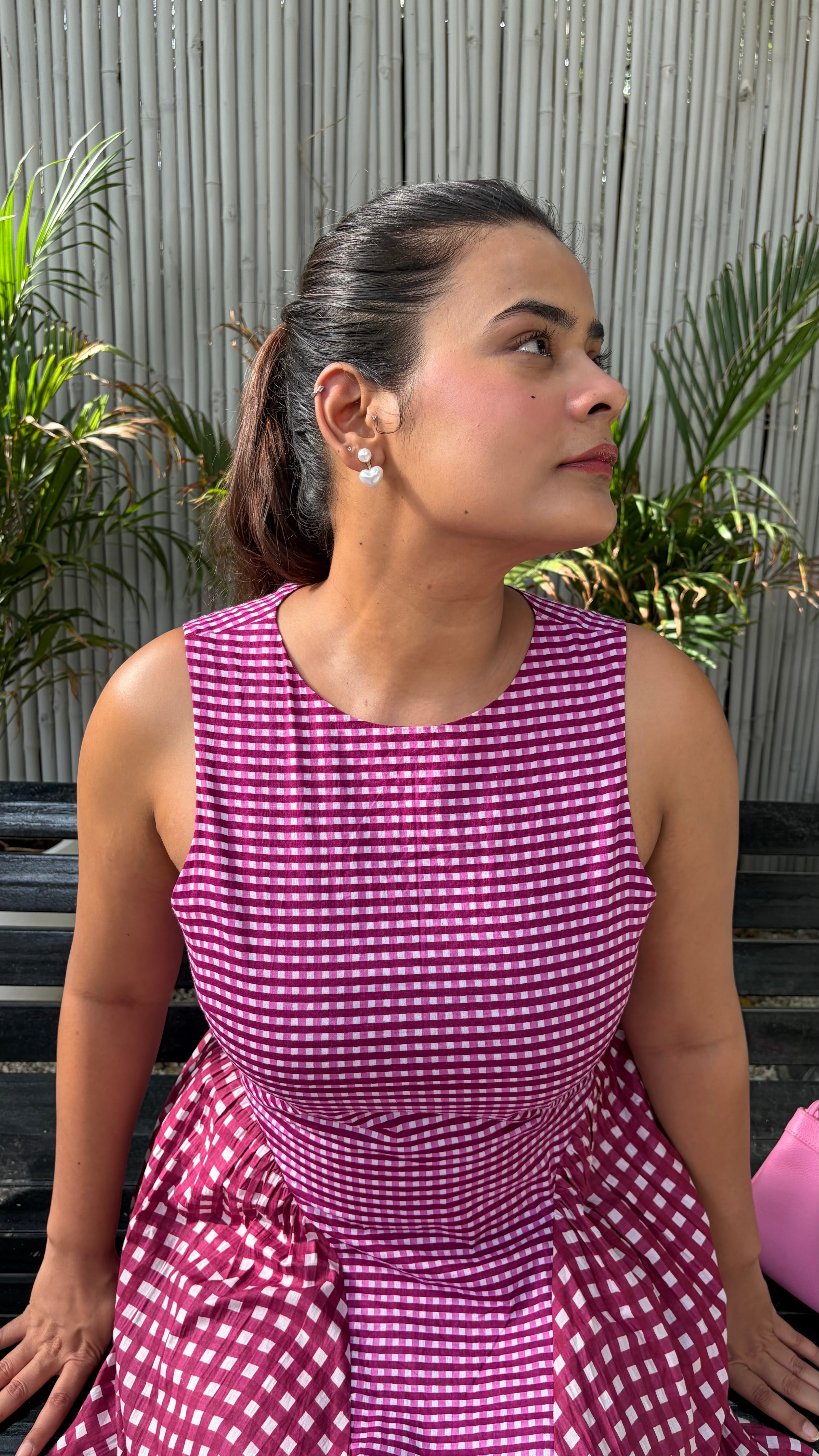 Berry Picnic Midi Dress